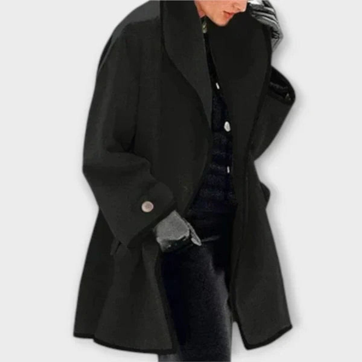 Millie | Women's Oversized Wool Blend Coat - Black