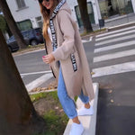 Rowan | Women's Hooded Oversized Longline Coat - Beige