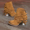Grace | Women's Block Heel Suede Look Wrap Western Boots - Brown