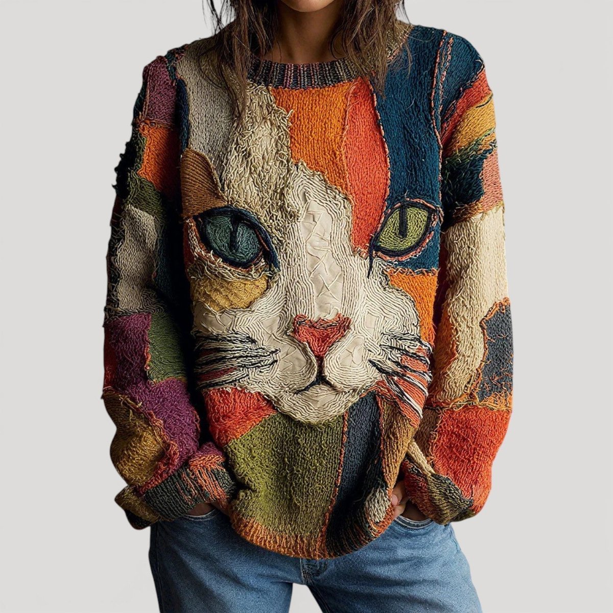 Theresa | Women's Oversized Relaxed Fit Jumper - Multicolour