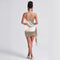 Dora | Women's One Shoulder Satin Asymmetric Cocktail Dress - Apricot