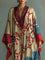 Samantha | Women's Long Sleeve Floral Maxi Dress - Red