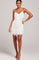 Cecilia | Women's V Neck Fringe Mini Cocktail Dress - White