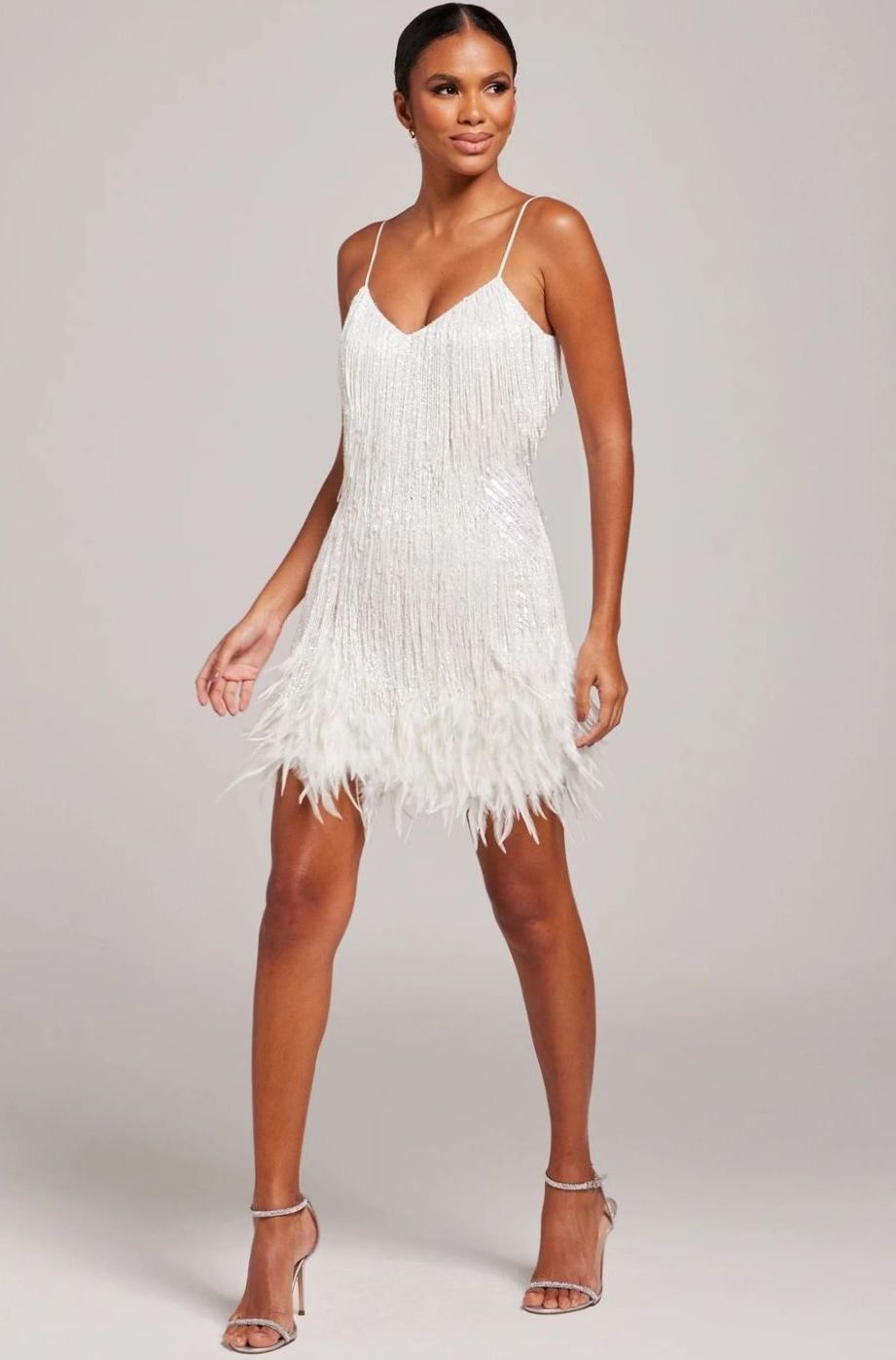 Cecilia | Women's V Neck Fringe Mini Cocktail Dress