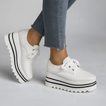 Amelie | Women's Platform Wedge Trainers Oxford Shoes