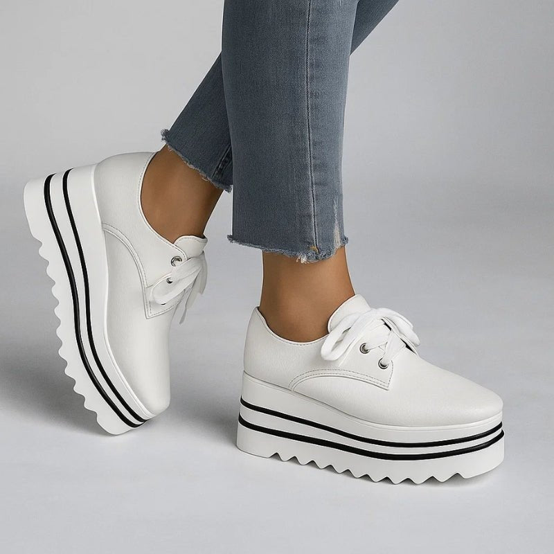 Amelie | Women's Platform Wedge Trainers Oxford Shoes