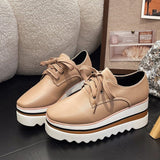 Amelie | Women's Platform Wedge Trainers Oxford Shoes