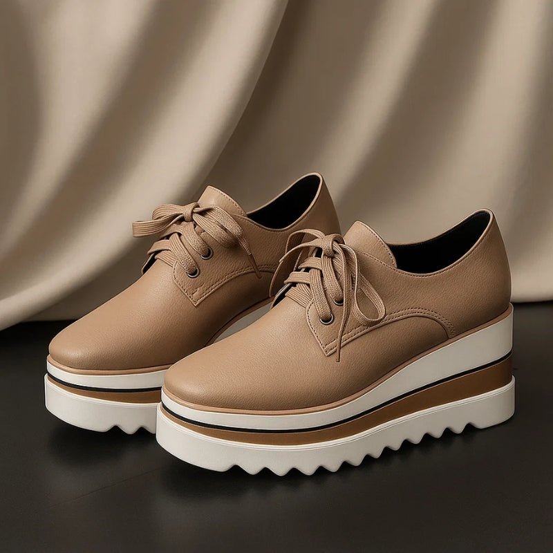Amelie | Women's Platform Wedge Trainers Oxford Shoes