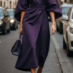 Cassandra | Women's Belted Midi Dress - Violet