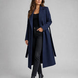 Yvette | Women's Belted Wool Blend Longline Trench Coat