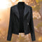 Regina | Women's Faux Leather Biker Jacket - Black