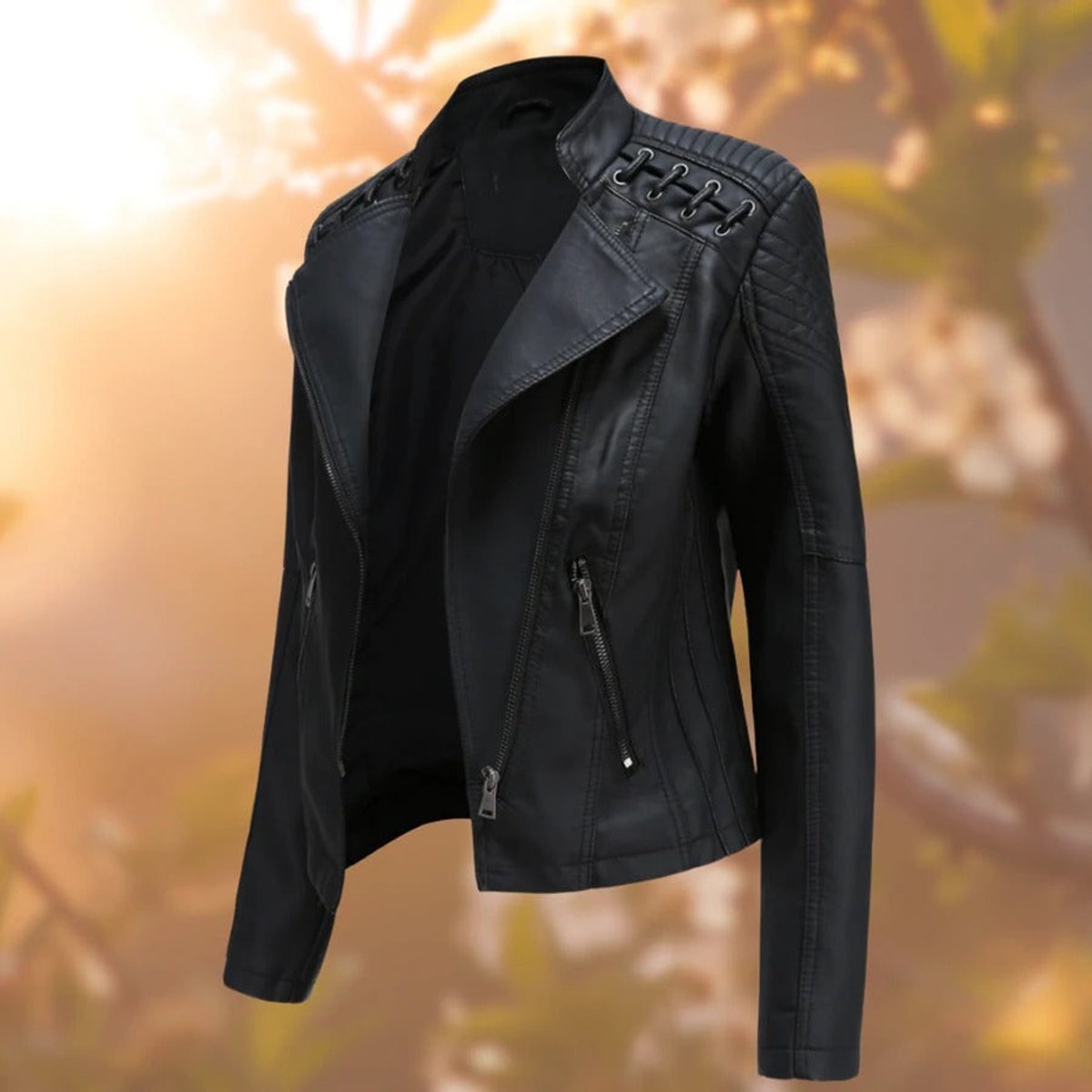 Regina | Women's Faux Leather Biker Jacket