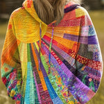 Ursula | Women's Quilted Hooded Patchwork Hoodie - Multicolour
