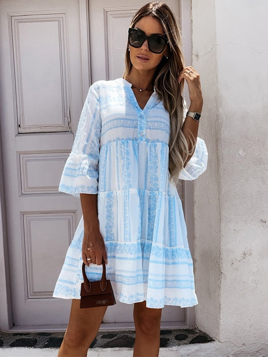 Margaret | Women's Oversized Floral Tiered Tunic Dress
