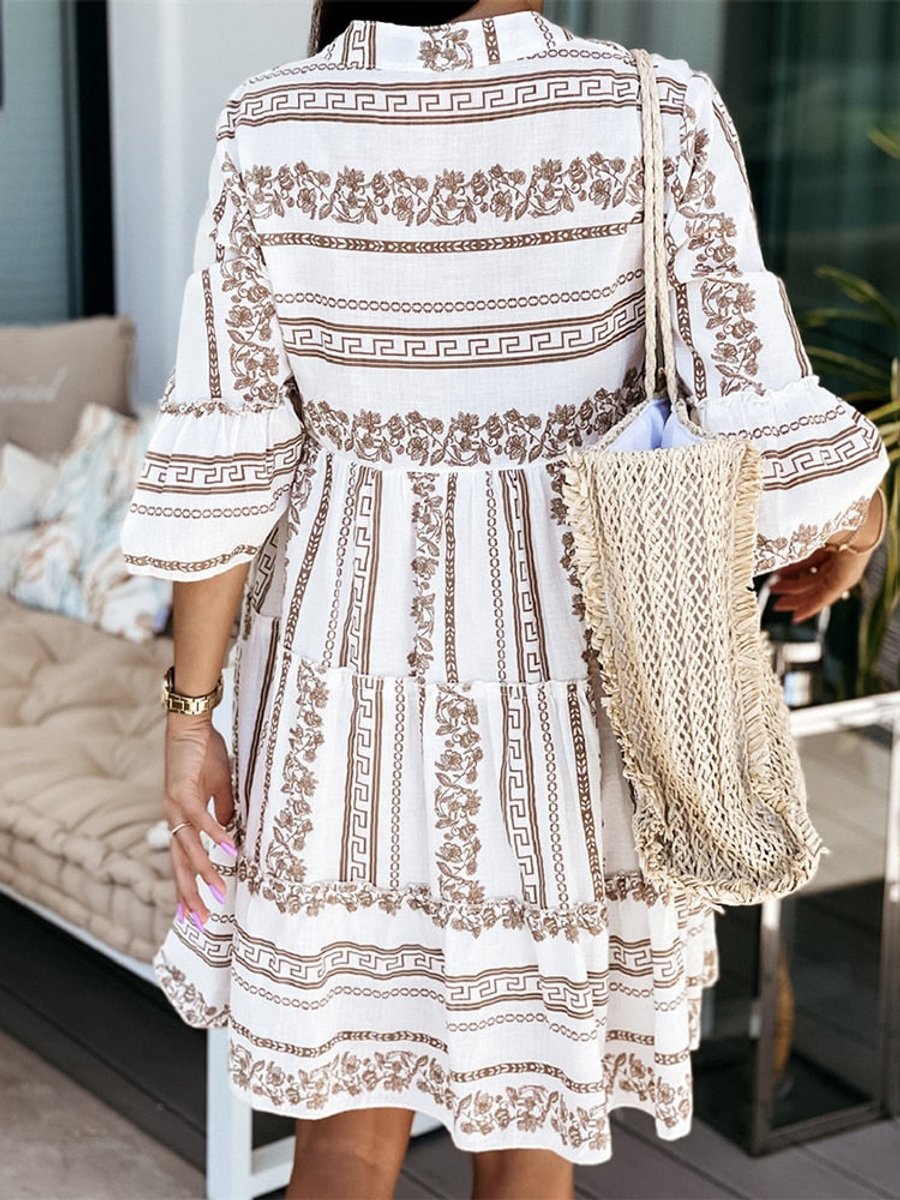 Margaret | Women's Oversized Floral Tiered Tunic Dress