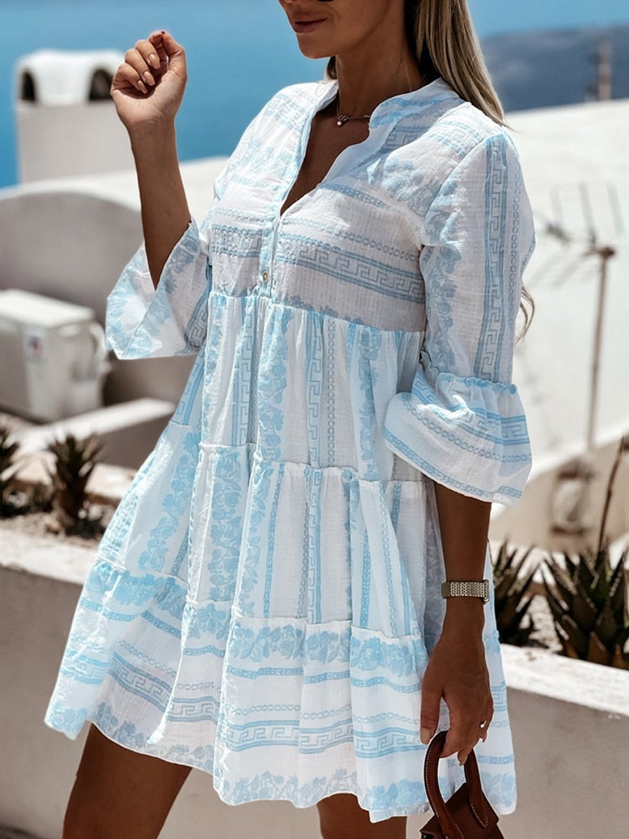 Margaret | Women's Oversized Floral Tiered Tunic Dress