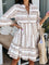 Margaret | Women's Oversized Floral Tiered Tunic Dress - Beige