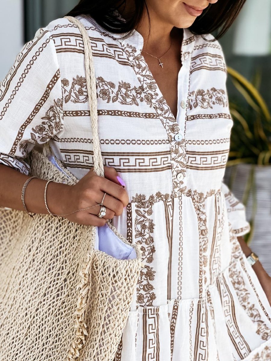 Margaret | Women's Oversized Floral Tiered Tunic Dress