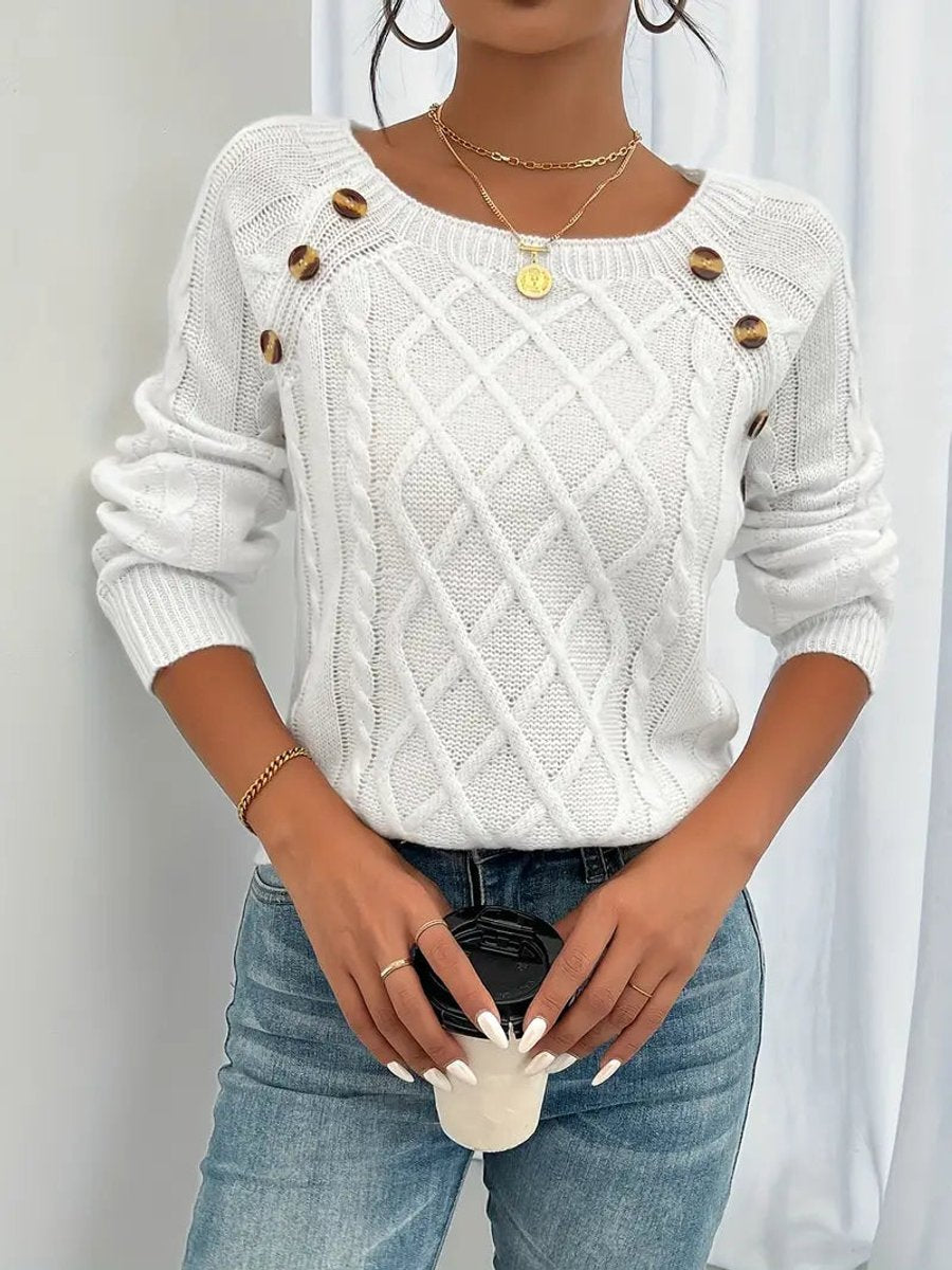 Cheryl | Women's Cable Knit Round Neck Jumper