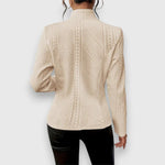 Andrea | Women's Long Sleeve Cable Knit Mock Neck Jumper