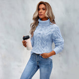 Ruby | Women's Long Sleeve Cable Knit Turtleneck Jumper