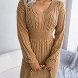Crystal | Women's Long Sleeve Cable Knit V Neck Jumper - Off White