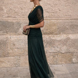 Natalie | Women's Ruched Chiffon V Neck Cocktail Dress