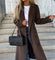 Georgina | Women's Double Breasted Longline Trench Coat - Dark Brown