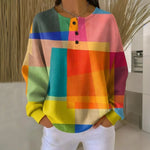 Juliet | Women's Long Sleeve Colour Block Waffle Knit Jumper - Multicolour