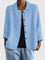 Anna | Women's Long Sleeve Oversized Button Front Coat - Light Blue