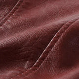 Heather | Women's Faux Leather Cropped Moto Biker Jacket