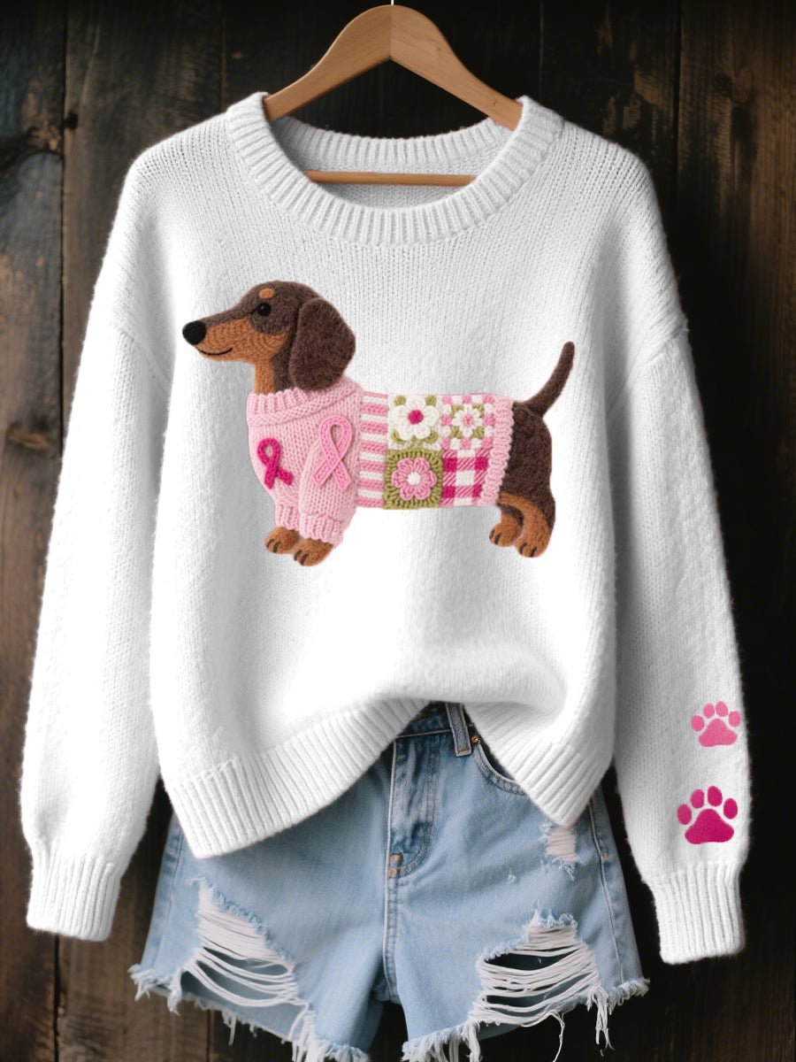Bertha | Women's Oversized Relaxed Fit Patchwork Jumper - Pink