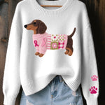 Bertha | Women's Oversized Relaxed Fit Patchwork Jumper - Pink