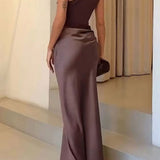 Doreen | Women's One Shoulder Satin Maxi Wedding Guest Dress