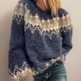 Harriet | Women's Fair Isle Jumper - Blue
