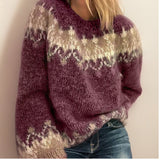 Harriet | Women's Fair Isle Jumper - Red