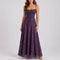 Adriana | Women's Corset Floral Maxi Wedding Guest Dress - Purple