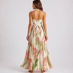 Colleen | Women's Floral Halter Wedding Guest Dress