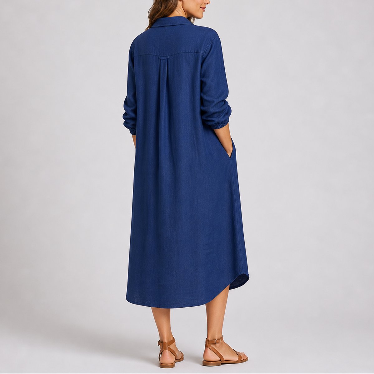 Julia | Women's Long Sleeve Button Front Wedding Guest Dress