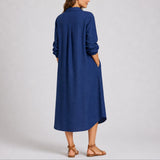 Julia | Women's Long Sleeve Button Front Wedding Guest Dress