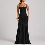 Caitlin | Women's Ruched Square Neck Maxi Wedding Guest Dress