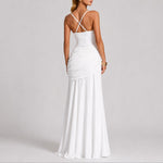 Caitlin | Women's Ruched Square Neck Maxi Wedding Guest Dress