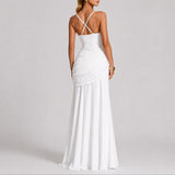 Caitlin | Women's Ruched Square Neck Maxi Wedding Guest Dress