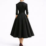 Dolores | Women's Midi Wedding Guest Dress - Black