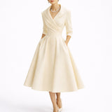 Dolores | Women's Midi Wedding Guest Dress - White