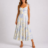 Victoria | Women's Ruched Floral Midi Wedding Guest Dress
