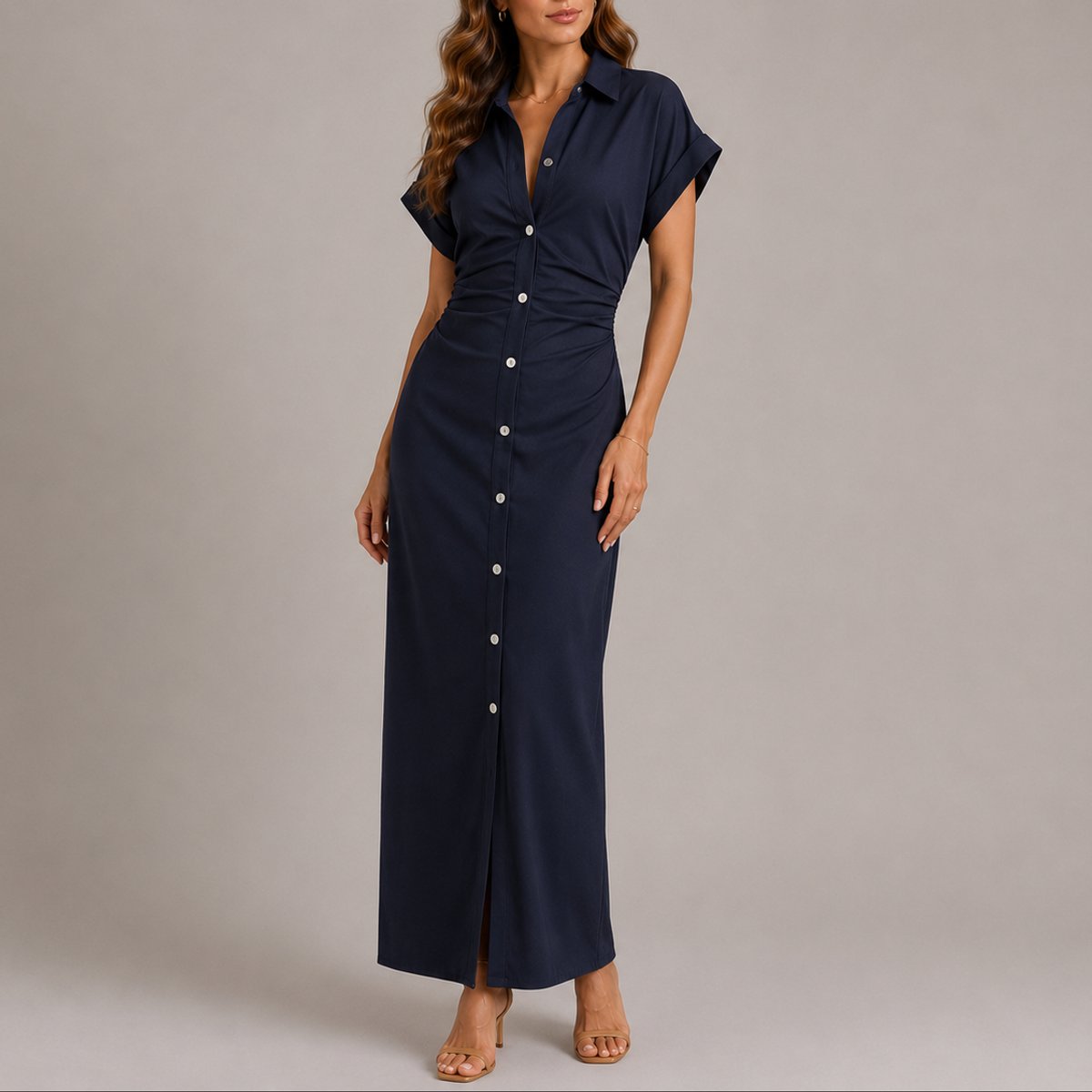 Bruna | Women's Ruched Maxi Wedding Guest Dress