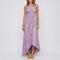 Betsy | Women's Pleated Halter Maxi Wedding Guest Dress - Purple