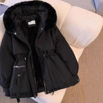 Rhiannon | Women's Fleece Lined Hooded Faux Fur Coat - Black
