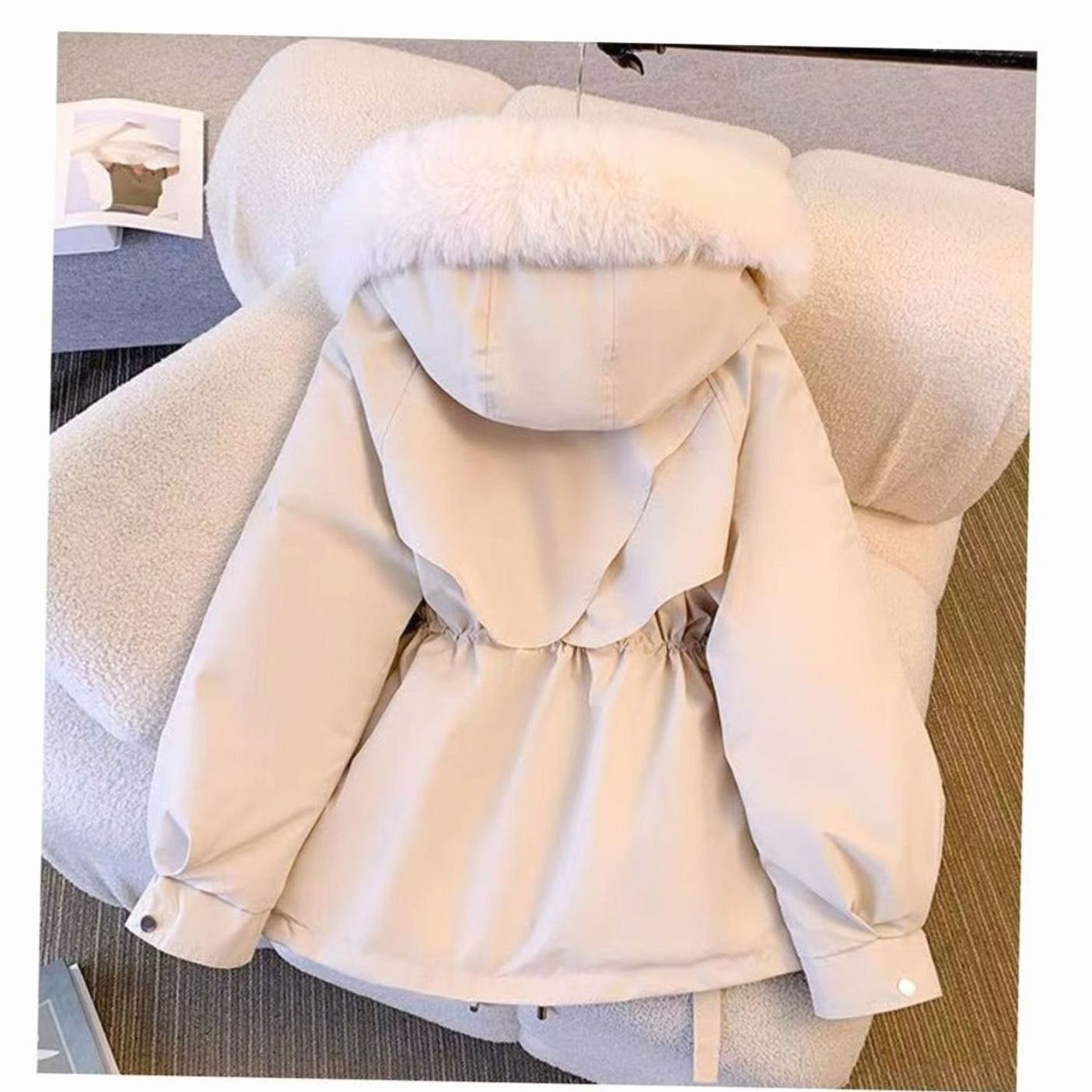 Rhiannon | Women's Fleece Lined Hooded Faux Fur Coat - White